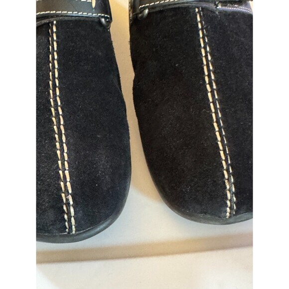 Cole Haan Women's Black Suede Slip On Mules Shearling Lining Sz. 8B Warm Cozy - Picture 6 of 12
